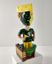 Green Bay Packers Super Fan In Favre Jersey Football Cheesehead Bobblehead Rare! - £32.20 GBP