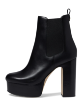 Michael Kors Natasha Bootie Black Platform Leather &amp; Signature Boot 10 M... - $129.99