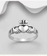 Sterling Silver Claddagh Ring Sz 6 Irish  - $23.75