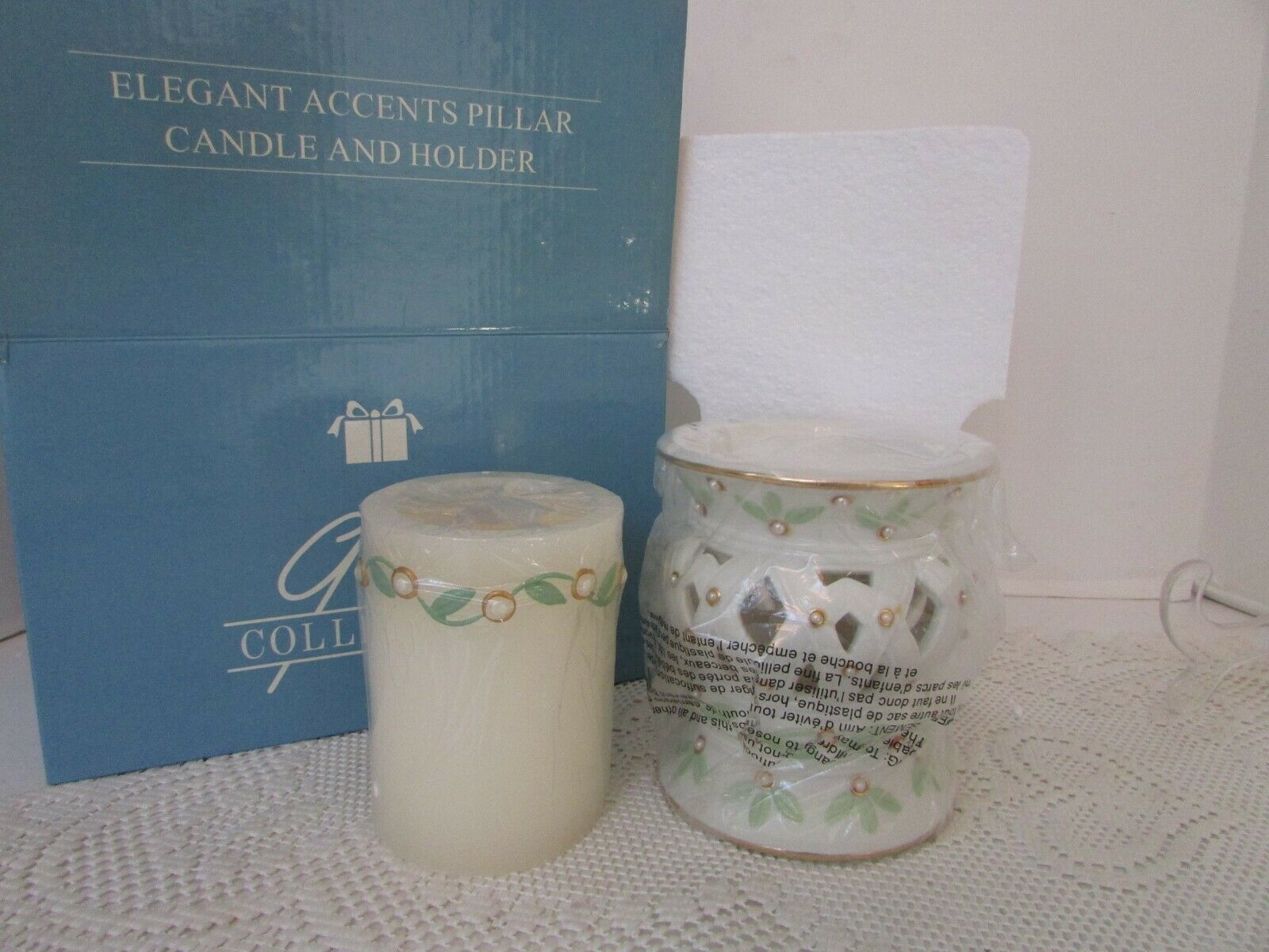 AVON GIFT COLLECTION ELEGANT ACCENTS CANDLE AND HOLDER 2003 NIB  - £10.24 GBP