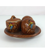 Vintage Golden Aspen Thrifco Wyoming S&amp;P Shakers With Sugar Bowl &amp; Tray ... - €12,57 EUR