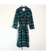 Victoria&#39;s Secret Country Green Gold Red Bath Robe Winter Snowflake Peti... - $41.13 CAD