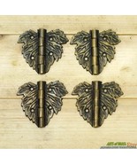 1.96&quot; Solid Brass Fantasy Autumn LEAF Hinge - Vintage Cabinet Door Hinges - $30.00