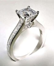 Princess Cut 2.40Ct Diamond Engagement Ring 14k White Gold Simulated in Size 5.5 - $263.96