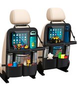 quiheat Backseat Car Organizer 2 Pack Black Waterproof 9 Pockets Tablet ... - $26.59 CAD