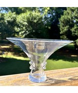 Vintage Steuben Glass Crystal Thumbprint Flower Vase George Thompson 9.5... - $199.99