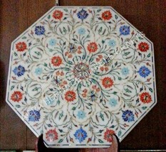 15&quot; Decorative Marble Octagon Tiles Marquetry Inlay Floral Art Floor Dec... - £472.00 GBP