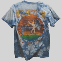 $12 Led Zeppelin U.S. Tour 1975 Mythgem Double Sided Tie Dye Blue T-Shirt S - $12.47