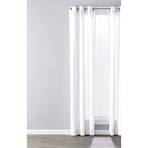 White window curtain panel 40&quot;W x 84&quot;L UPF light filtering grommet top linen - £10.45 GBP