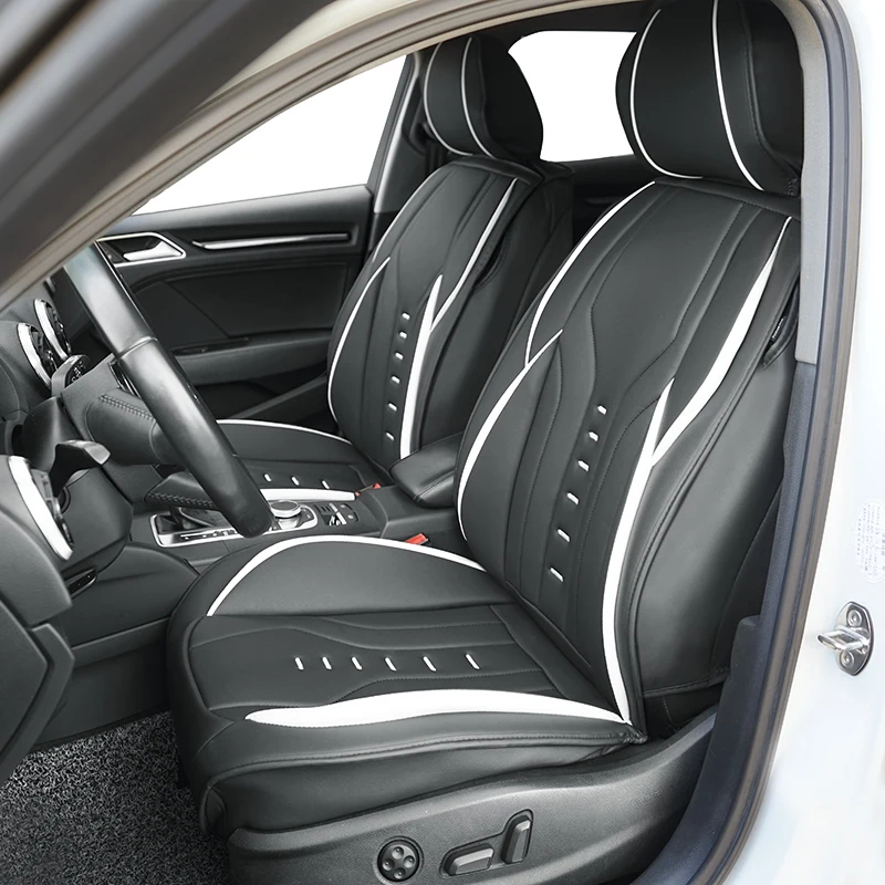 Sporty Four Seasons Universal Fully wrapped PU Leather Car Seat Cover Set Fit - £256.62 GBP+