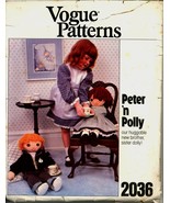 Uncut Peter n Polly 24 inch Doll Transfer Vogue 2036 Pattern Boy Girl St... - £4.77 GBP
