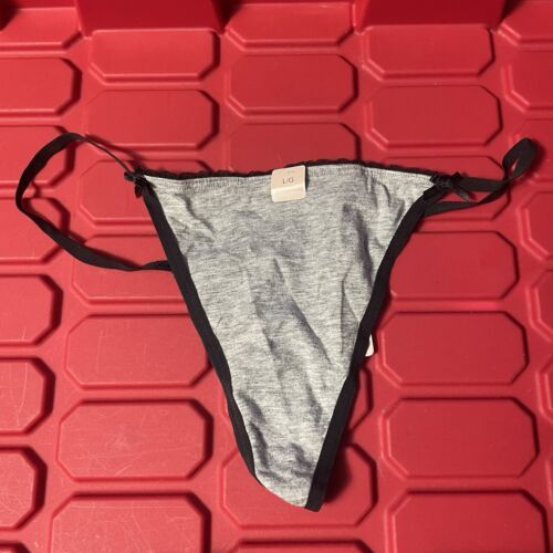 LA Senza G String Thong Sexy Womens Underwear Lingerie Low Waist Gray Black NEW
