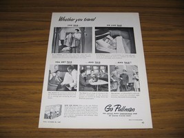 1947 Print Ad Pullman Duplex Roomette Railroad Train Cars Happy Passengers - $15.08