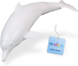 Maloa White Dolphin Toy Hand-Painted Kids toy, pool bath toy, beach toy - £7.54 GBP