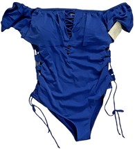 Coastal Waves Womens Off Shoulder One Piece Swimsuit - Cobalt Blue Size 3X - £39.56 GBP