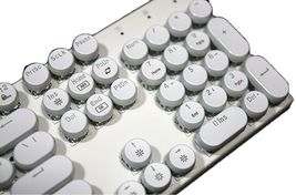 Abko Hacker K840 English Korean Blue Switch Wired Gaming Retro Keyboard (White) image 5