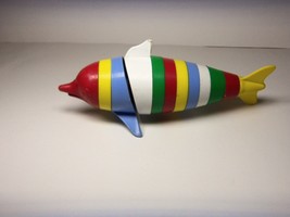 Vintage Multi Color Plastic Dolphin Childs Toy 8&quot; Long - £7.72 GBP