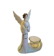 Vintage Angel Figurine with Votive Candle and Heart 8&quot; Tall FREE SHIPPING - £23.18 GBP