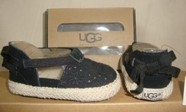 UGG Australia Baby Estee Eyelet Black Shoes Infant Size 2/3 NEW 1004039 - £23.38 GBP