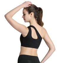 Sexy Women Sports Bras One Shoulder Push Up Solid Drop Hollow Nylon Breathable - £55.95 GBP