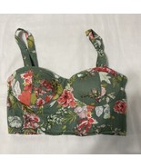 BOG Collective Sz XS Floral Bustier Crop Top Gathered Stretchy Adjustabl... - $19.04 CAD