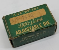 Vtg Greenfield Little Giant No 380 Adjustable Tap Die Set 3/8 24NF USA w/ Box - £23.56 GBP