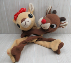 Plush felt or fleece Rudolph Clarice hugging hanging blanket holders fas... - $13.99