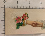 Devotion Hands Shaking Roses Victorian Trade Card VTC 8 - £4.75 GBP