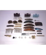 Large Lot Of Mixed Vintage And Current Hair Clips, barrettes&amp;Claws 35 Pi... - $80.19