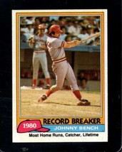 1981 Topps #201 Johnny Bench Nmmt Reds Rb Hof *X100858 - £4.03 GBP