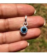 2 Pc 925 Silver Evil Eye Protection Pendant, Amulet Nazariya Round Shape... - $34.35