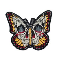 Butterfly Skull Embroidered Patch Iron On Size: 4.5 X 4 inches - £6.23 GBP