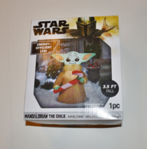 3.5&#39; Airblown Lighted Inflatable Baby Yoda With Candy Cane Mandalorian NIB - $62.32