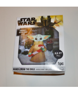 3.5&#39; Airblown Lighted Inflatable Baby Yoda With Candy Cane Mandalorian NIB - £49.04 GBP