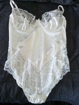 cream satin bodysuit sexy underwired uk 40B  usa 40A   euro 90B  france ... - $18.46