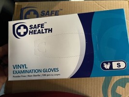 Safe Health Vinyl Exam Gloves, Box of 100, Non-sterile, Powder-Free Size Small - £10.07 GBP