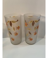 2-Hall Autumen Leaf Frosted Tumblers 5.5&quot; Tall - $5.00