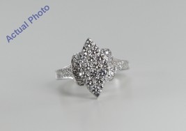 18k White Marquise Shape Round Diamond Ring Side Stones (1.75 Ct G VS) - £2,280.99 GBP