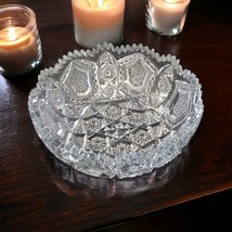 Imperial Glass NUCUT Bowl Dish EAPG Crystal Centerpiece Large Sawtooth Edge Vtg - £31.02 GBP
