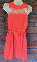 Sleeveless Coral Dress Small Cage Back Soprano Slinky Elastic Waist Pullover - £2.84 GBP