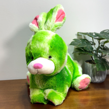 Animal Adventure Plush Bunny Green Pink Easter Soft 2016 11.5&quot; - $16.44