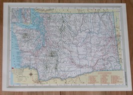 1950 ORIGINAL VINTAGE MAP OF WASHINGTON SEATTLE / VERSO WEST VIRGINIA CH... - £18.54 GBP