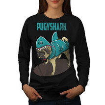 Wellcoda Pug Shark Womens Sweatshirt, Funny Cute Dog Casual Pullover Jumper - £23.10 GBP+