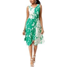 Alfani Womens Printed Sleeveless Colorblock Midi Dress, 6, Green - £69.68 GBP