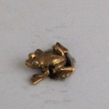 Vintage Small Frog Gold Tone Lapel Hat Pin - $8.25