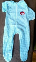 Vintage Regular Size Infant Bodysuit The Muffetts  Face USA Blue Gingham Pattern - £16.23 GBP