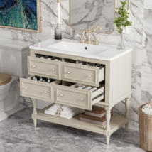 Beige 36&quot; Bathroom Vanity Set with Sink - $469.99