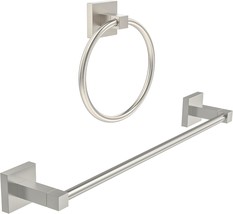Ruacq 18Inch Towel Bar, Towel Ring, Square Base 2Pcs Bathroom, Brushed N... - $863.95 MXN