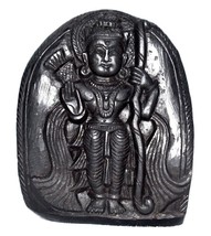 Lord Rama Idol on Natural Golden Sudarshan Shaligram - Gandaki River Nepal - £158.02 GBP