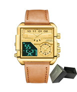 BOAMIGO 2022 New militray Men Watches Gold Stainless Steel Sport Square ... - £49.21 GBP